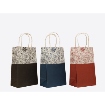 Printing White Kraft Paper Shopping Bag with Twisted Handle